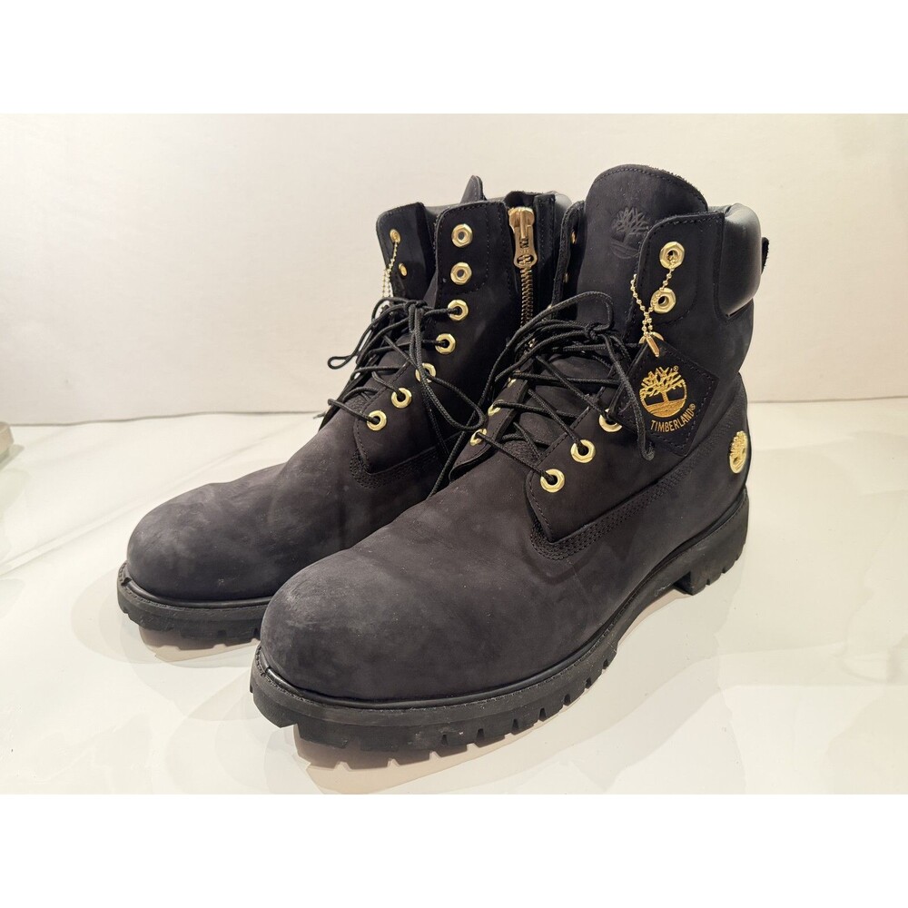 Timberland X Men's Black Culture Kings Side Zip Lace Up Boots Size US 13W